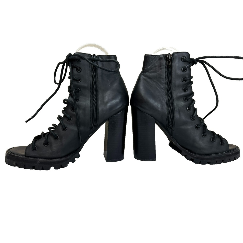Jeffrey Campbell Free People Palermo 4" Heel  Open Toe Lace Up Side Zip‎ SZ 8 - Picture 3 of 12